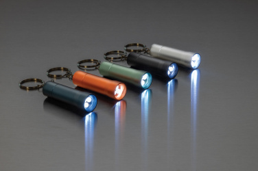 Logo trade promotional gifts picture of: Flash RCS recycled aluminium keychain torch